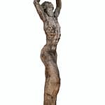 CRUCIFIED - Tilmann Krumrey 1990 CRUCIFIED, oak wood, 40 x 64 x 219 cm, plinth steel 49 cm - Tilmann Krumrey 1990