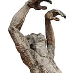 CRUCIFIED - Tilmann Krumrey, 1990 CRUCIFIED, Detail, oak wood, 40 x 64 x 219 cm, plinth steel 49 cm - Tilmann Krumrey 1990